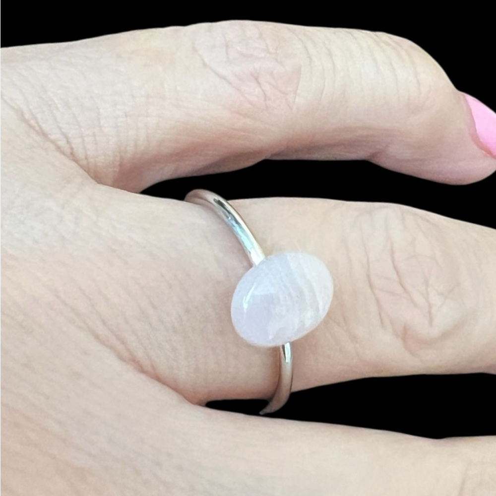 Mother of Pearl adjustable stainless steel Ring